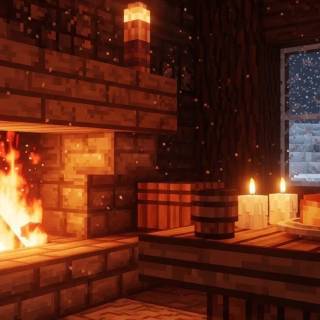 Minecraft fireplace wallpaper