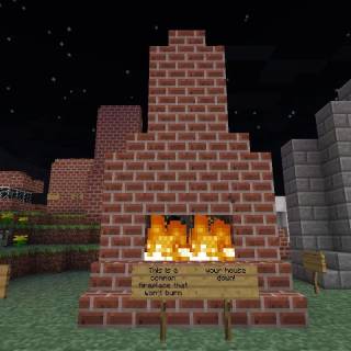 Minecraft fireplace wallpaper