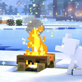 Minecraft fireplace wallpaper