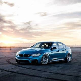 BMW M4 snow forest mobile wallpaper
