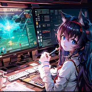 4k PC girl cartoon wallpaper