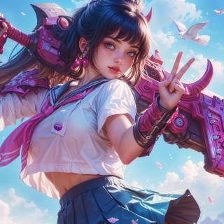 4k PC girl cartoon wallpaper