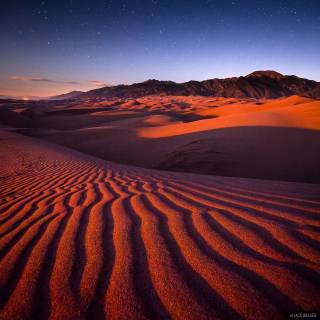 Full moon over red dunes wallpaper