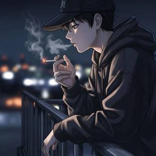 Sad anime alone boy dark wallpaper