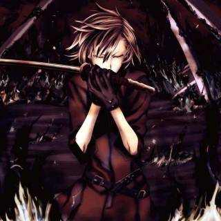 Sad anime alone boy dark wallpaper