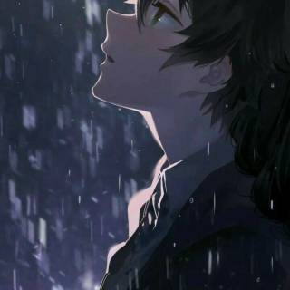 Sad anime alone boy dark wallpaper