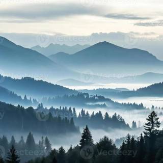 Beautiful misty view wallpaper