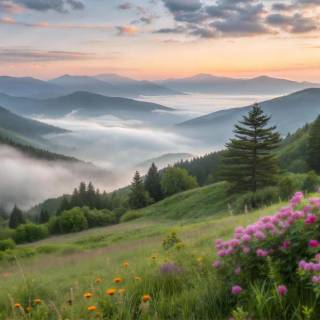 Beautiful misty view wallpaper
