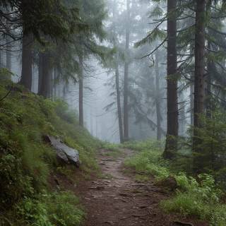 Beautiful misty view wallpaper