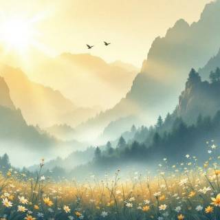 Beautiful misty view wallpaper