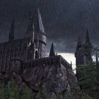 Rainy castle wallpaper