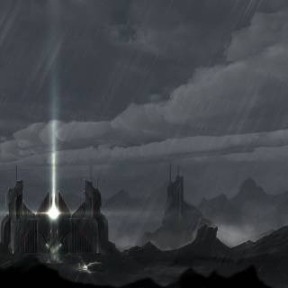 Rainy castle wallpaper