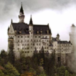 Rainy castle wallpaper