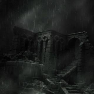 Rainy castle wallpaper