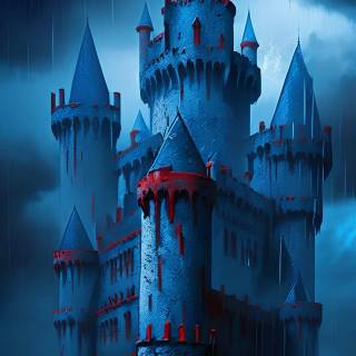 Rainy castle wallpaper