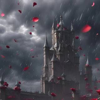 Rainy castle wallpaper