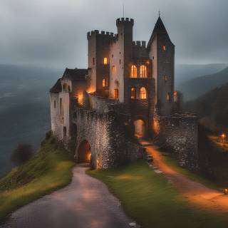 Rainy castle wallpaper