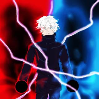 Gojo red and blue wallpaper
