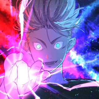 Gojo red and blue wallpaper