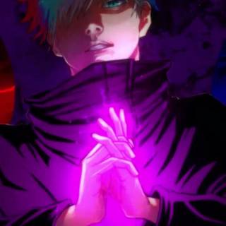 Gojo red and blue wallpaper
