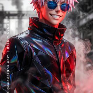 Gojo red and blue wallpaper