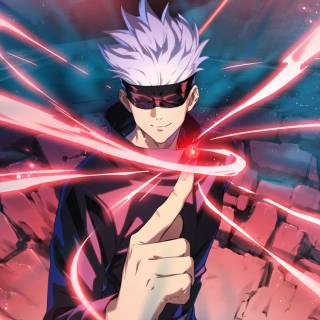 Gojo red and blue wallpaper