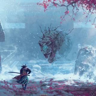 Aesthetic samurai 4k wallpaper