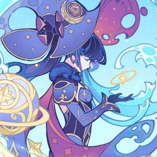 Mona Genshin Impact phone wallpaper