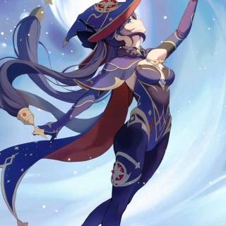 Mona Genshin Impact phone wallpaper
