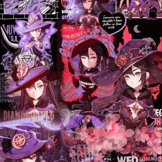 Mona Genshin Impact phone wallpaper