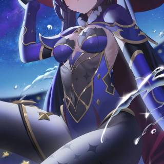 Mona Genshin Impact phone wallpaper