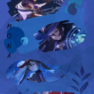 Mona Genshin Impact phone wallpaper