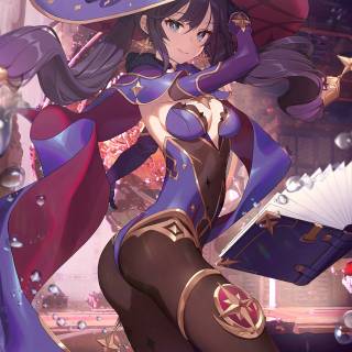 Mona Genshin Impact phone wallpaper