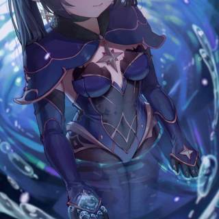 Mona Genshin Impact phone wallpaper