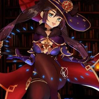 Mona Genshin Impact phone wallpaper