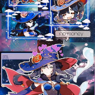 Mona Genshin Impact phone wallpaper