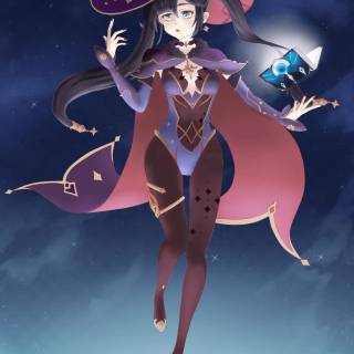 Mona Genshin Impact phone wallpaper
