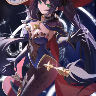 Mona Genshin Impact phone wallpaper