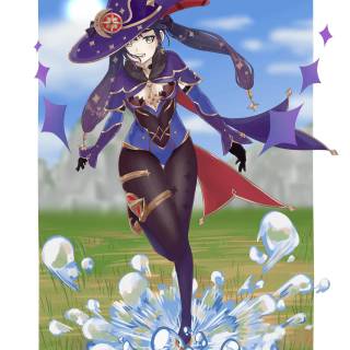 Mona Genshin Impact phone wallpaper