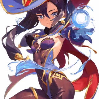 Mona Genshin Impact phone wallpaper