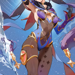 Mona Genshin Impact phone wallpaper