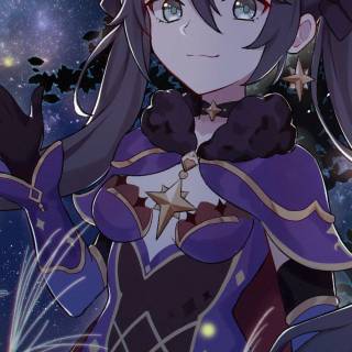 Mona Genshin Impact phone wallpaper