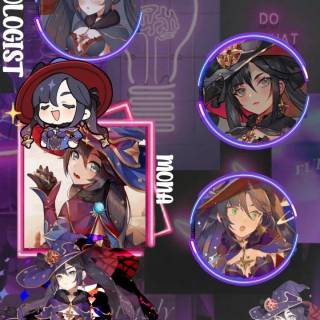 Mona Genshin Impact phone wallpaper