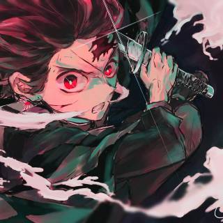 Tanjiro Hinokami Kagura 4k wallpaper