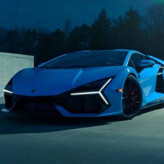 Blue Lambo 4k wallpaper