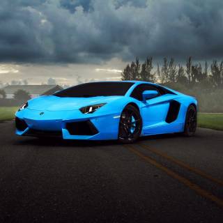 Blue Lambo 4k wallpaper