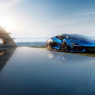 Blue Lambo 4k wallpaper