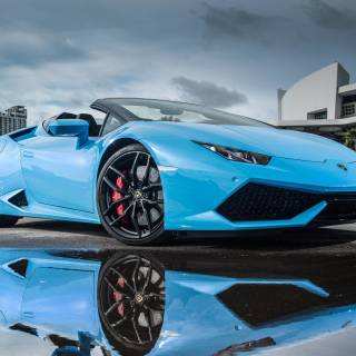 Blue Lambo 4k wallpaper
