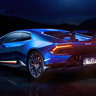 Blue Lambo 4k wallpaper