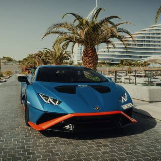 Blue Lambo 4k wallpaper